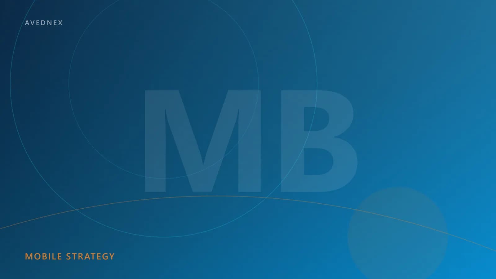 Editorial cover artwork in midnight navy and sky blue for an article on enterprise mobile strategy