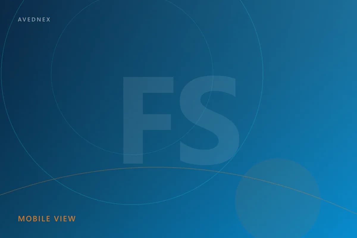 Stylised FieldServe mobile work-order screen placeholder on a navy gradient