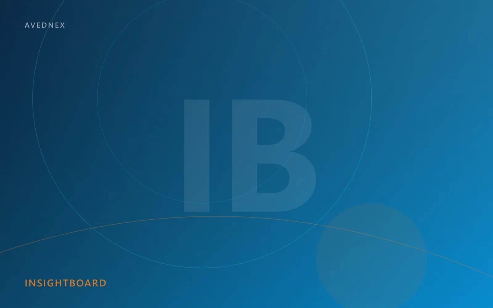 InsightBoard product artwork — sky-blue gradient with an orange chart-like curve and IB monogram